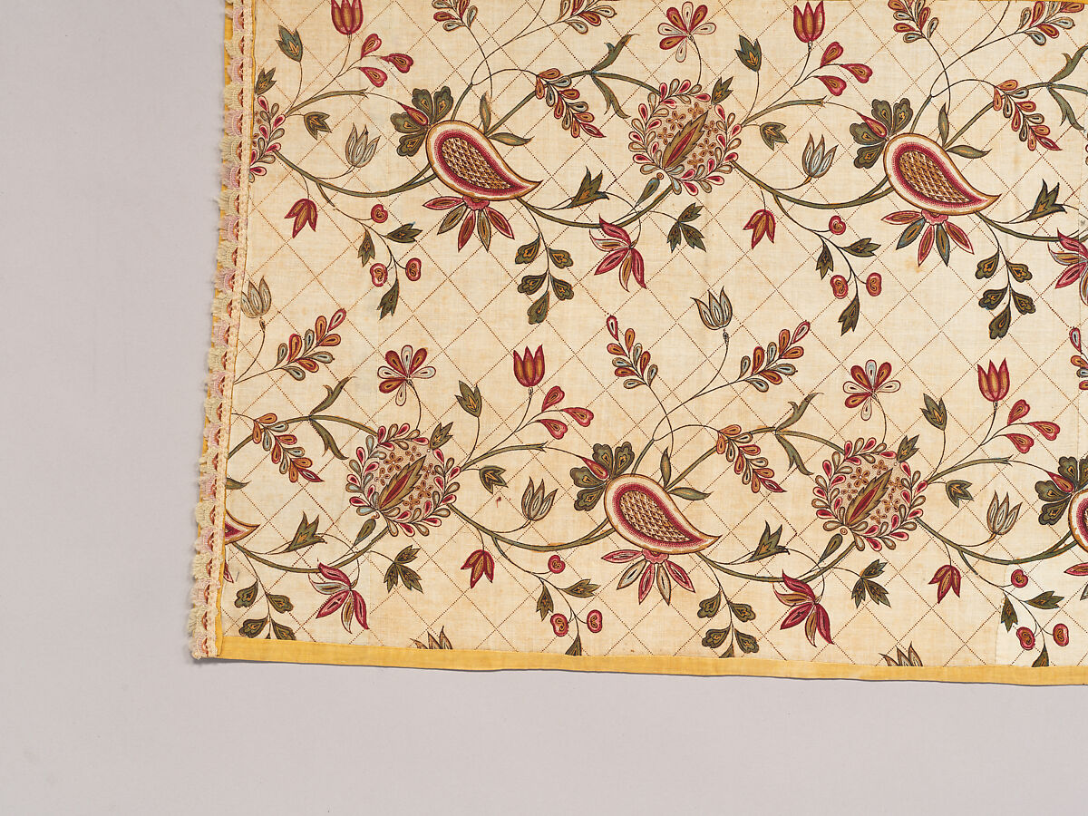 Chintz strip, Cotton, painted and dyed, Indian, for the European market