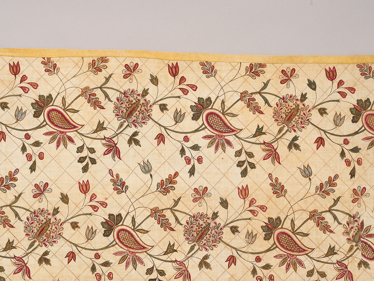 Chintz strip, Cotton, painted and dyed, Indian, for the European market