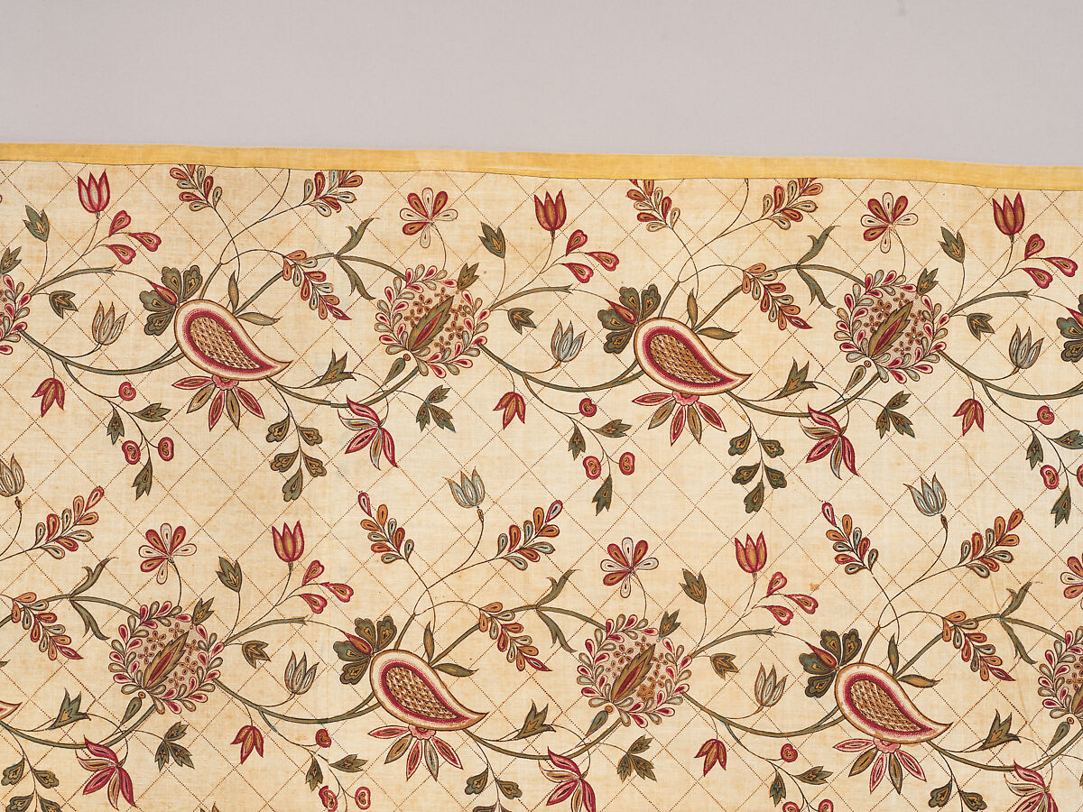 Chintz strip, Cotton, painted and dyed, Indian, for the European market