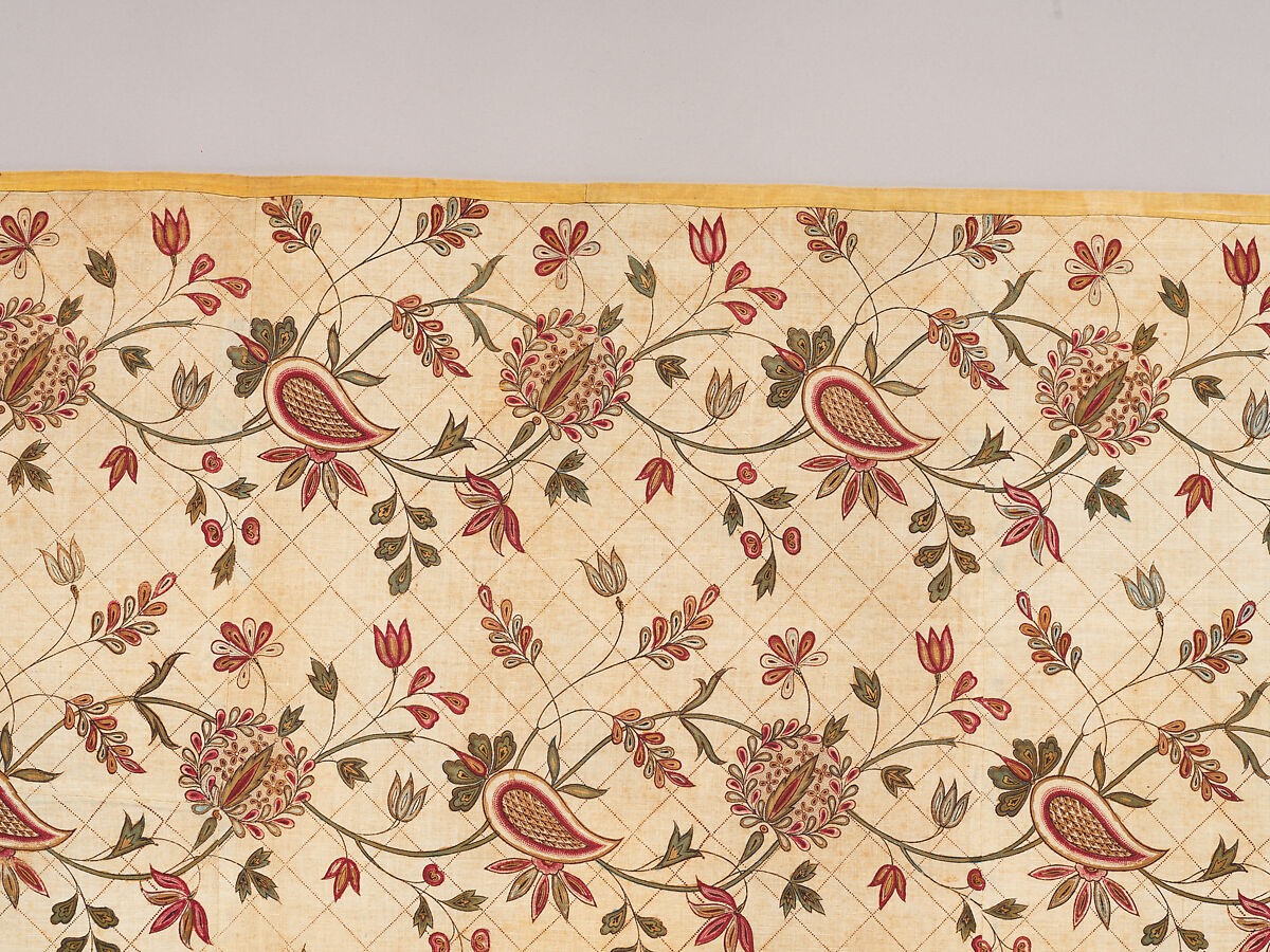 Chintz strip, Cotton, painted and dyed, Indian, for the European market