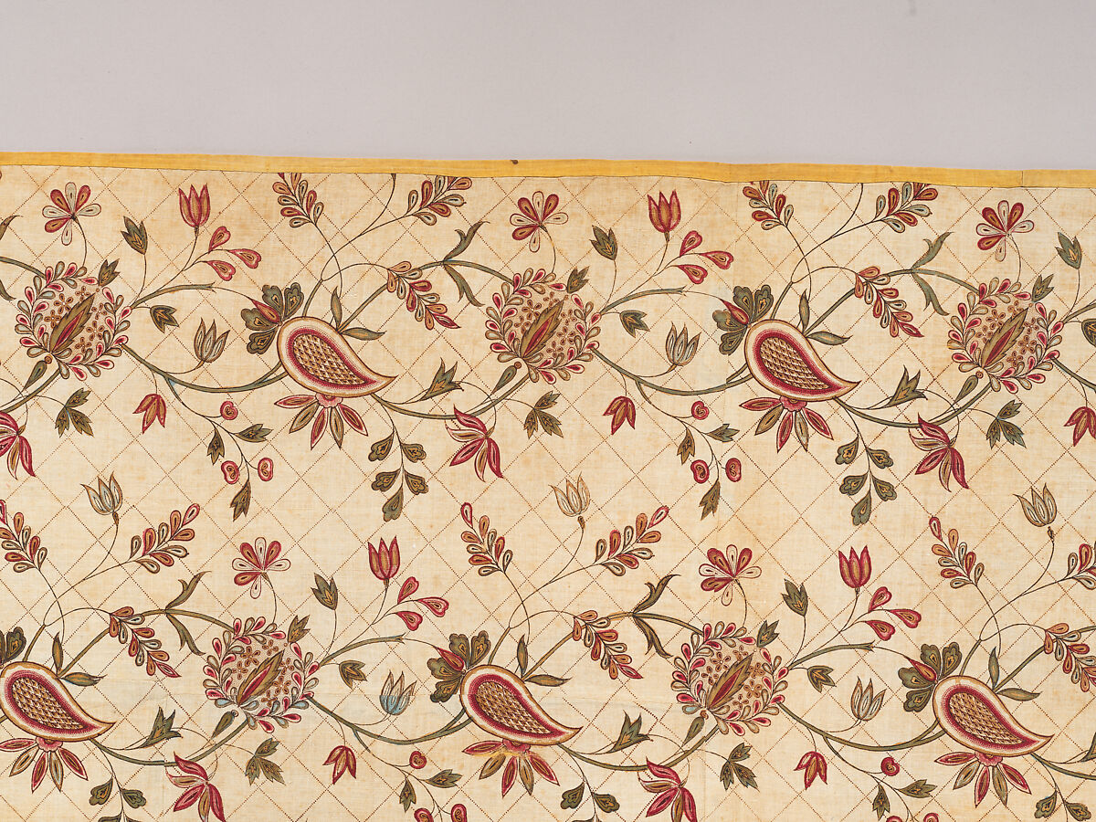 Chintz strip, Cotton, painted and dyed, Indian, for the European market