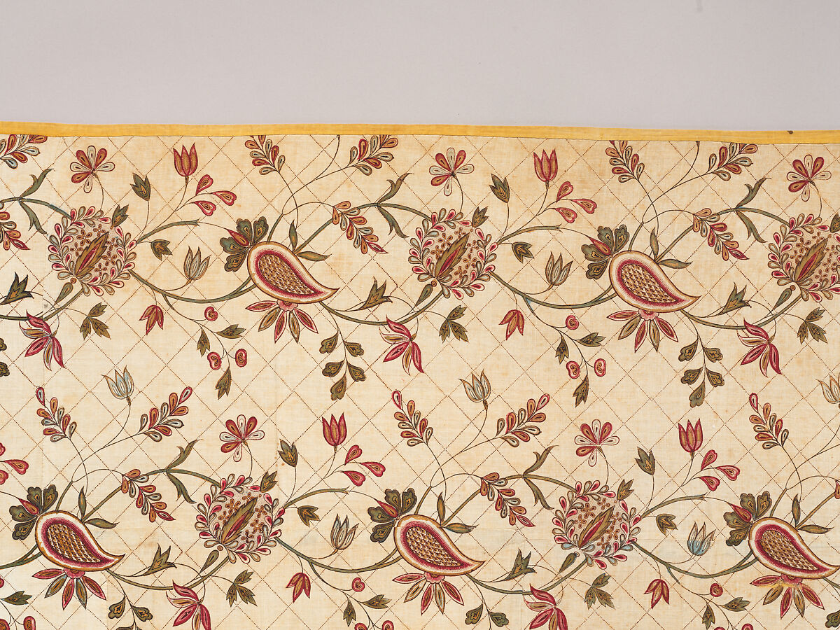 Chintz strip, Cotton, painted and dyed, Indian, for the European market