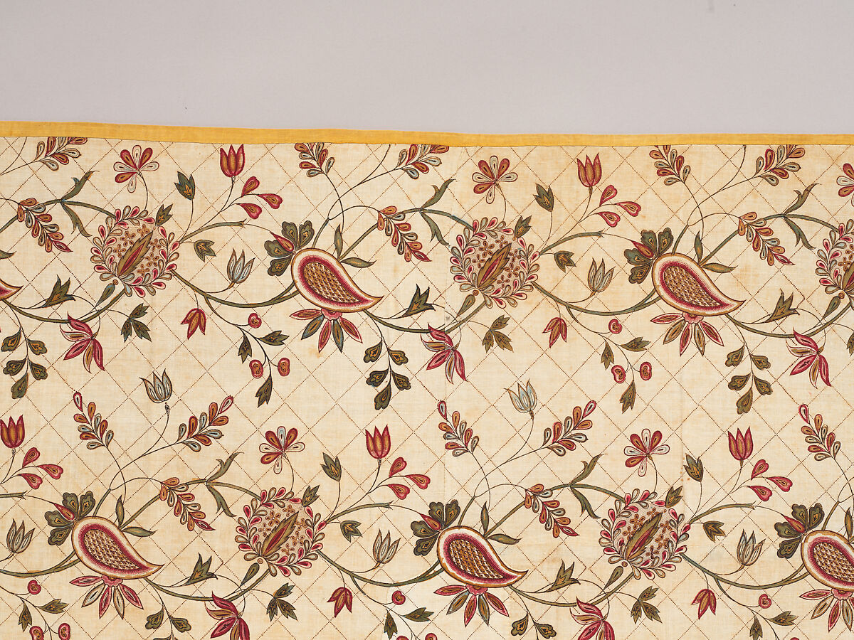 Chintz strip, Cotton, painted and dyed, Indian, for the European market