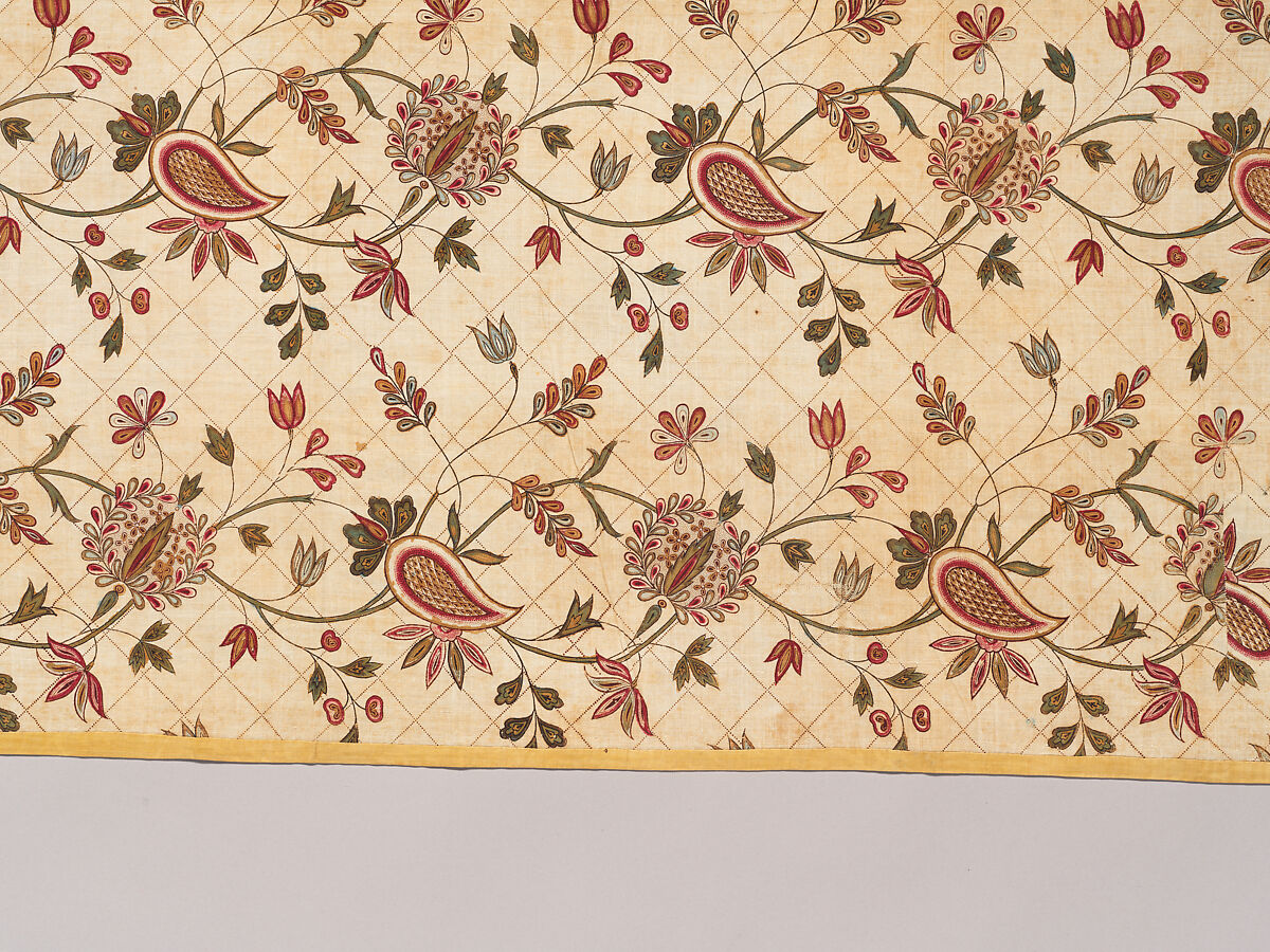 Chintz strip, Cotton, painted and dyed, Indian, for the European market