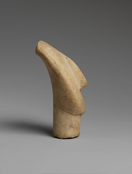 Marble head of a figure, Marble, Cycladic