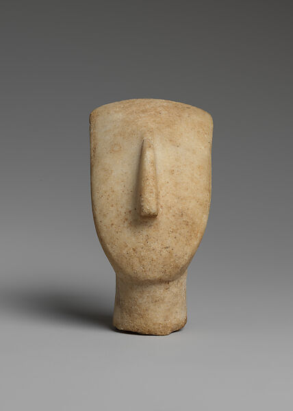 Marble head of a figure, Marble, Cycladic 