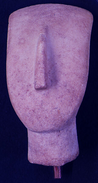 Marble head of a figure, Marble, Cycladic