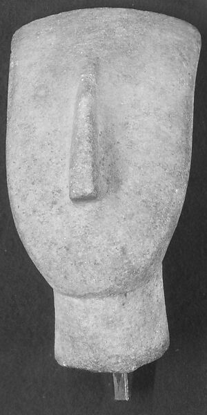 Marble head of a figure, Marble, Cycladic