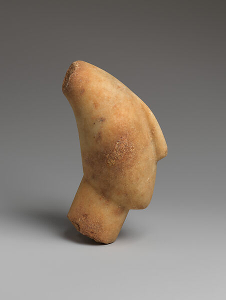 Marble head of a figure, Marble, Cycladic