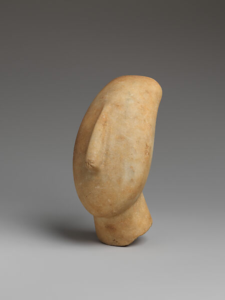 Marble head of a figure, Marble, Cycladic