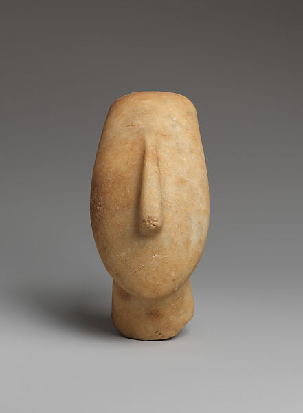 Marble head of a figure, Marble, Cycladic 