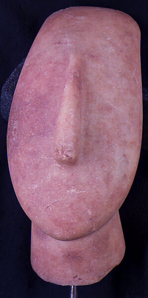 Marble head of a figure, Marble, Cycladic