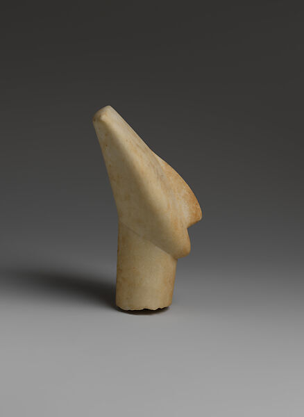 Marble head of a figure, Marble, Cycladic
