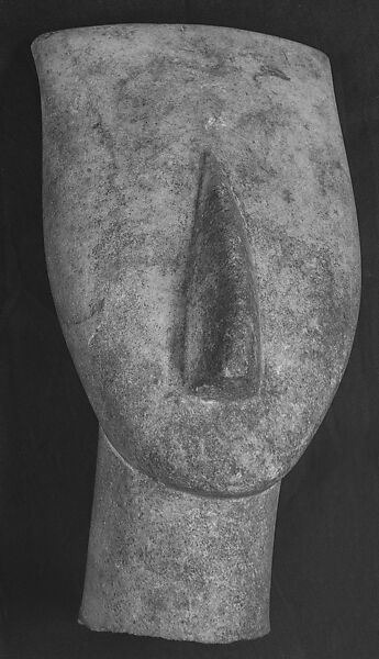 Marble head of a figure, Marble, Cycladic