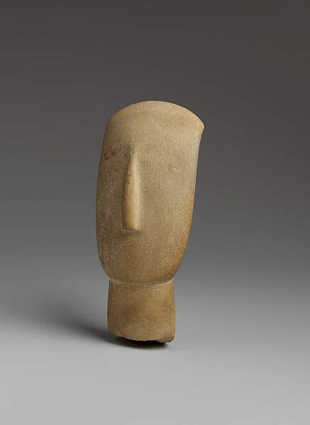 Marble head of a figure, Marble, Cycladic