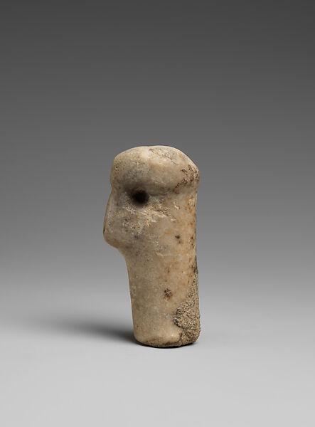 Head and neck of a marble female figure, Marble, Cycladic