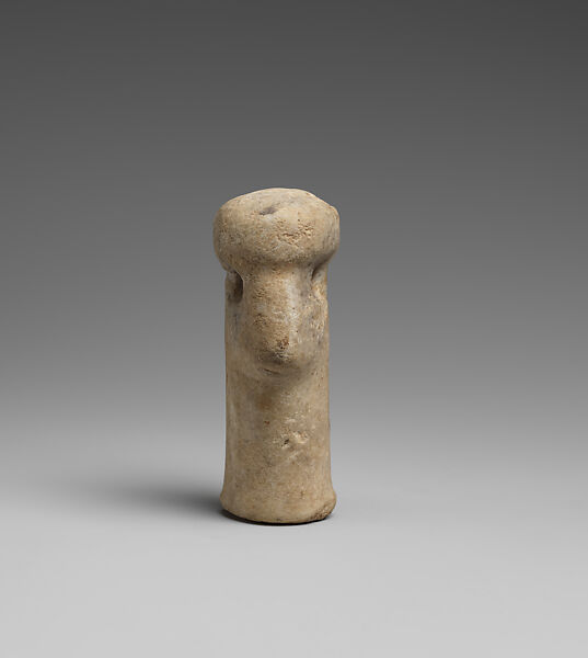 Head and neck of a marble female figure, Cycladic