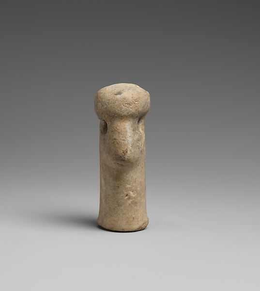 Head and neck of a marble female figure, Cycladic 