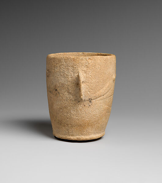 Marble vase with lug handles, Marble, Cycladic
