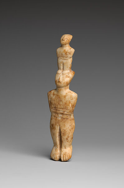 Marble double female figure, Marble, Cycladic