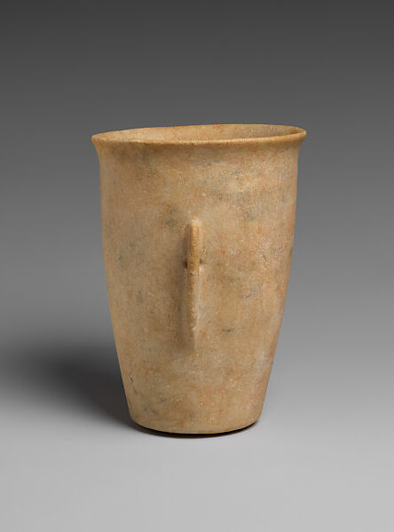 Marble vase with lug handles, Marble, Cycladic