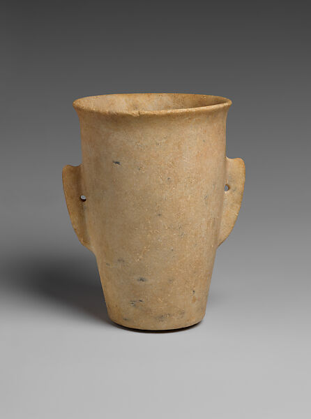 Marble vase with lug handles, Marble, Cycladic