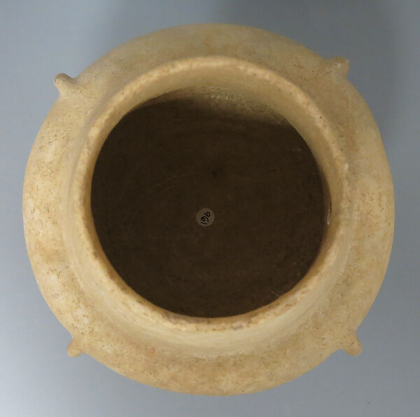 Marble vase with high foot and lug handles, Marble, Cycladic