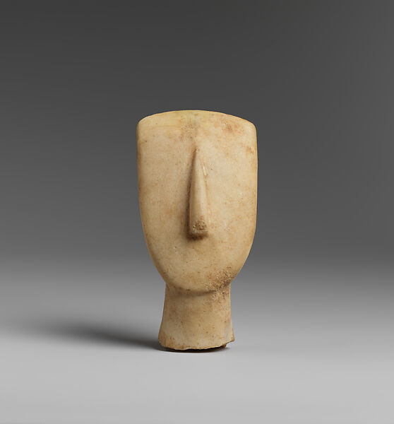 Marble head of a figure, Marble, Cycladic 