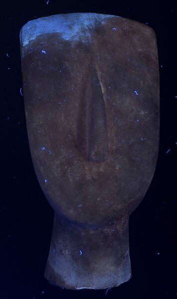 Marble head of a figure, Marble, Cycladic