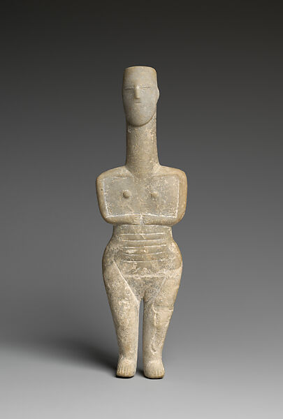 Marble female figure, Cycladic, Final Neolithic