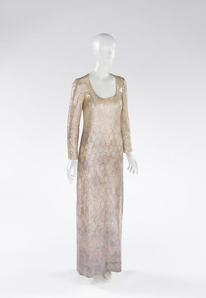 Dress, Halston (American, Des Moines, Iowa 1932–1990 San Francisco, California), silk, plastic, American