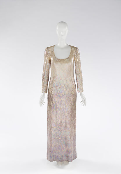Dress, Halston (American, Des Moines, Iowa 1932–1990 San Francisco, California), silk, plastic, American 