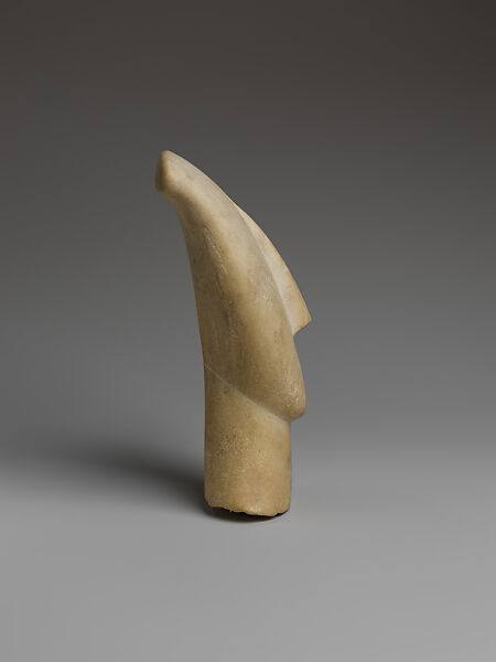 Marble head of a figure, Marble, Cycladic