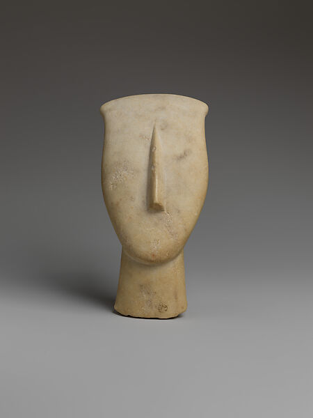 Marble head of a figure, Marble, Cycladic 