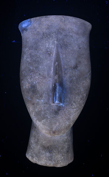 Marble head of a figure, Marble, Cycladic