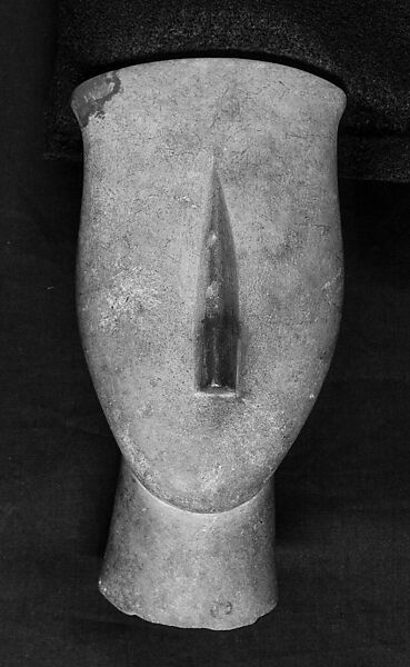 Marble head of a figure, Marble, Cycladic