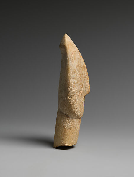 Marble head of a figure, Marble, Cycladic