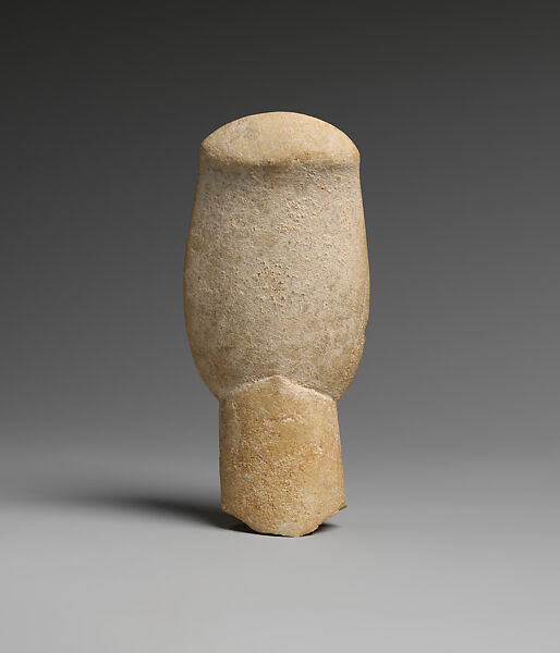 Marble head of a figure, Marble, Cycladic