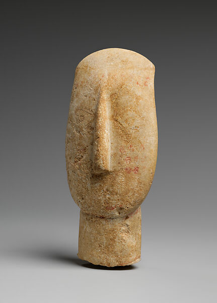Marble head of a figure, Marble, Cycladic