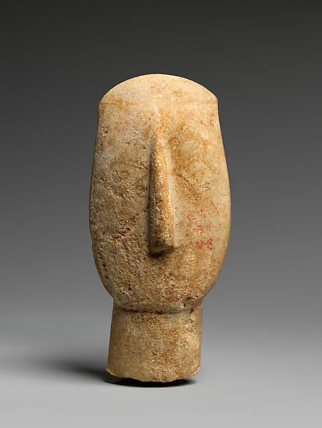 Marble head of a figure, Marble, Cycladic 