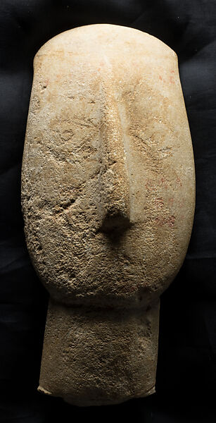 Marble head of a figure, Marble, Cycladic