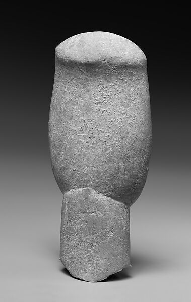 Marble head of a figure, Marble, Cycladic