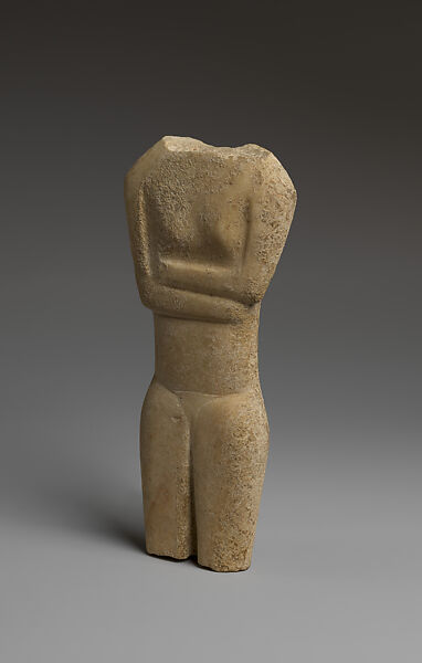 Marble torso of a figure, Marble, Cycladic