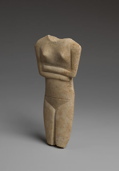 Marble torso of a figure, Marble, Cycladic