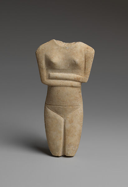 Marble torso of a figure, Marble, Cycladic