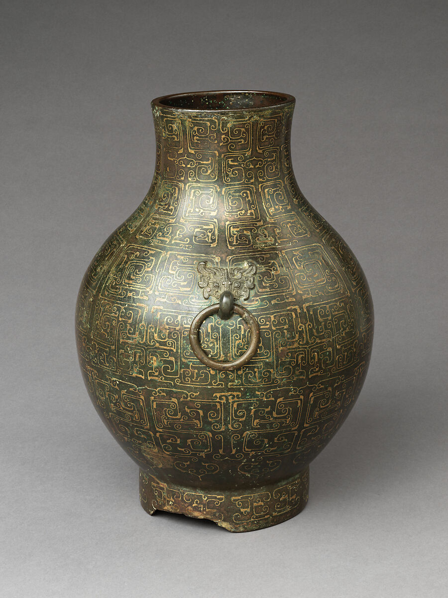Wine container (hu), Bronze, bronze inlay, China