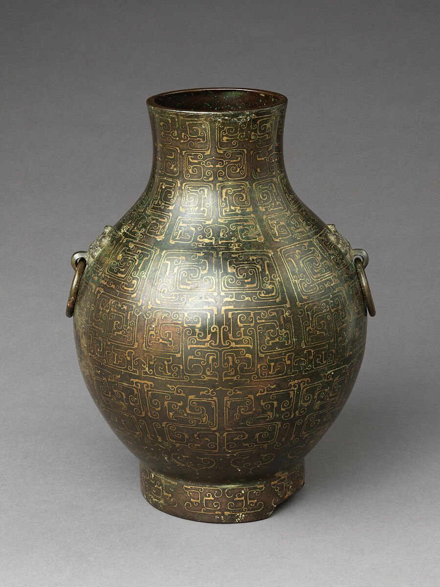 Wine container (hu), Bronze, bronze inlay, China