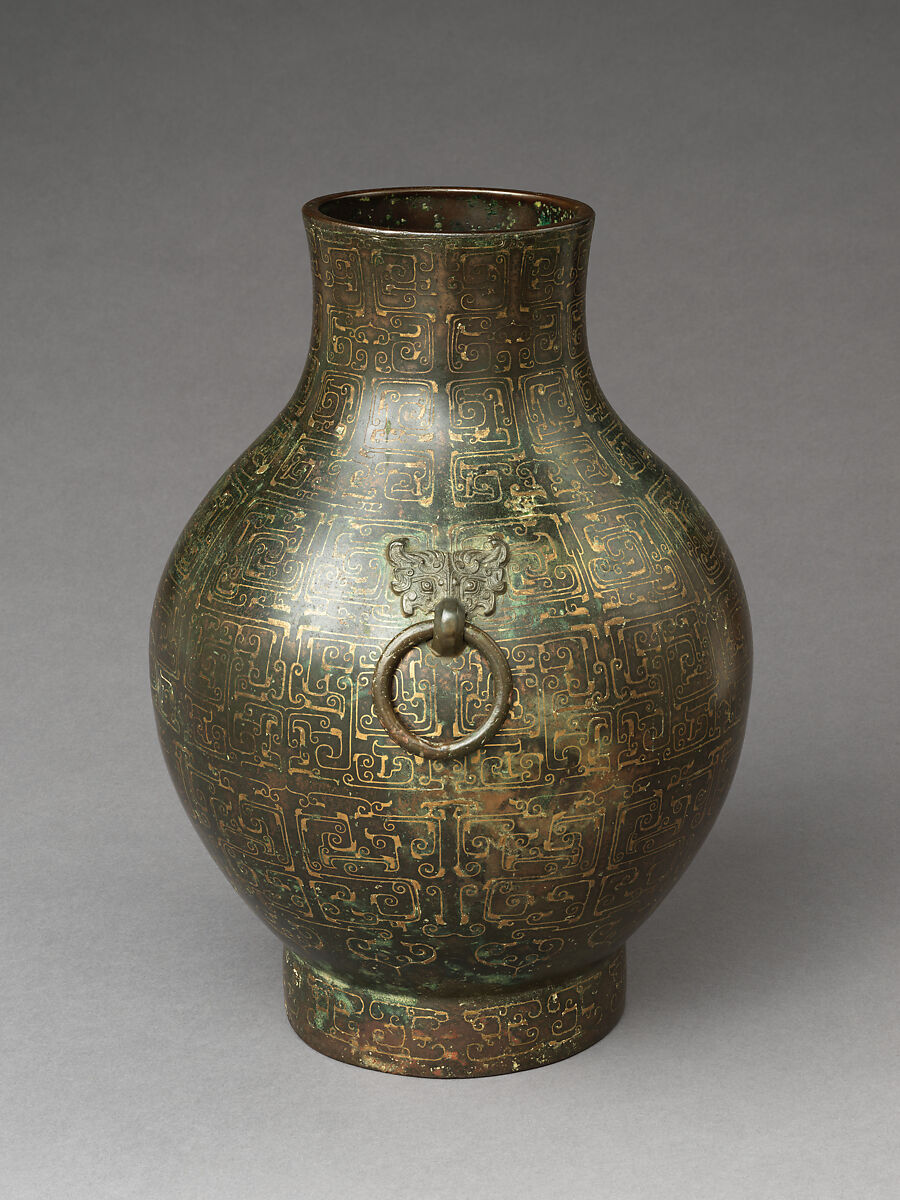 Wine container (hu), Bronze, bronze inlay, China