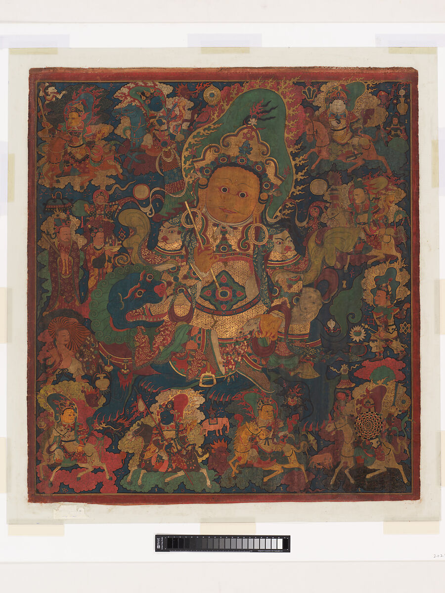 Vaishravana, the Guardian of Buddhism and Protector of Riches, Distemper on cloth, Tibet