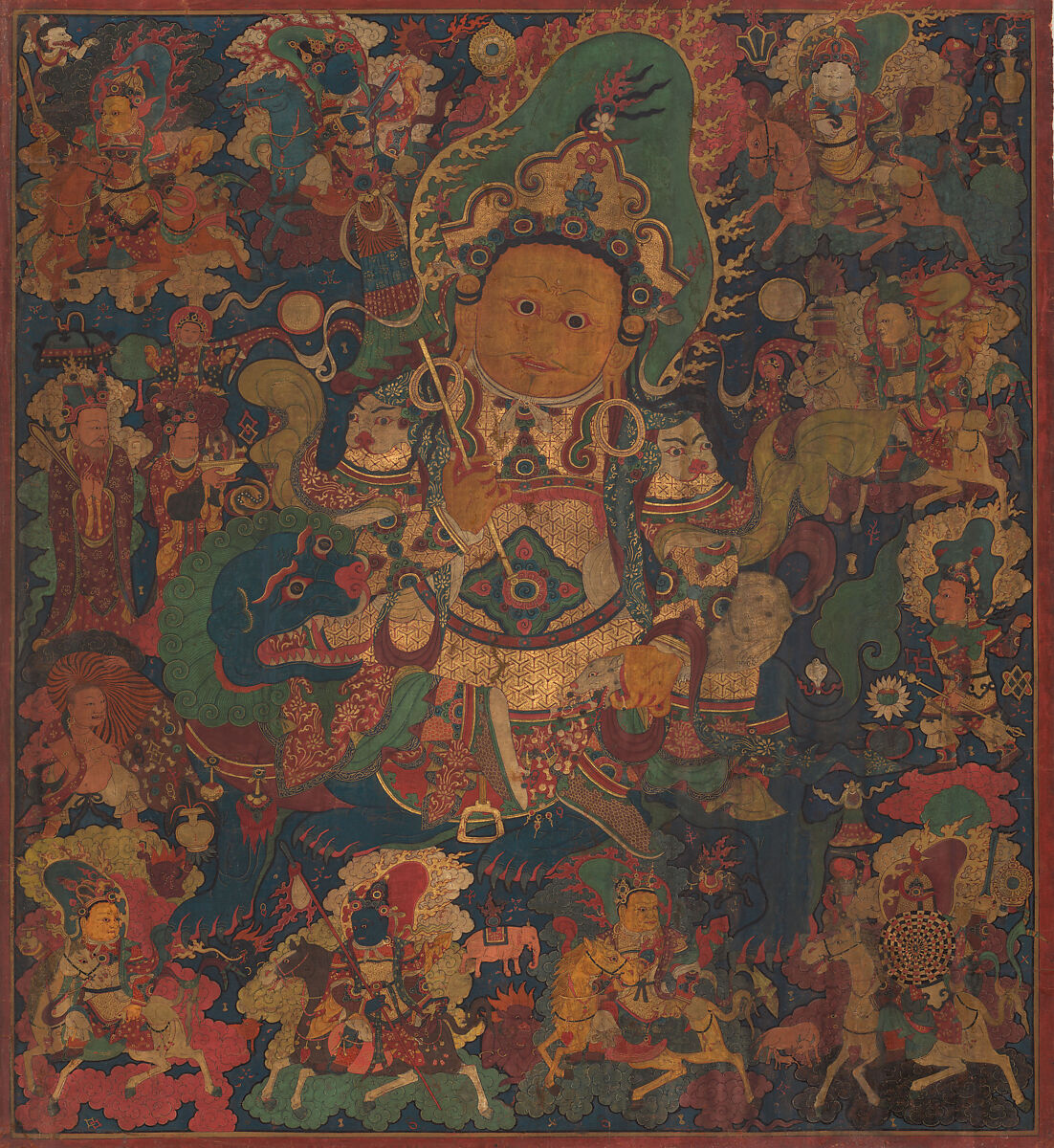 Vaishravana, Guardian of Buddhism and Protector of Riches, Distemper on cloth, Tibet 
